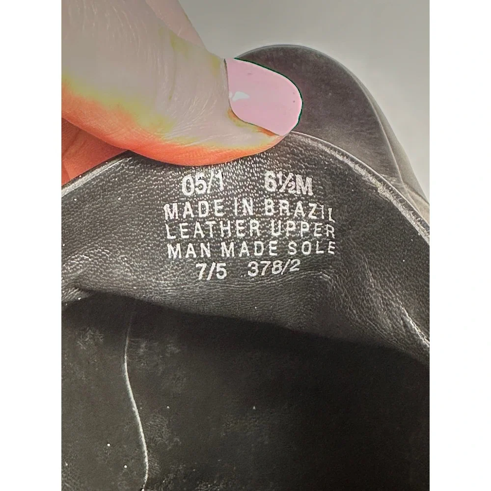 Franco Sarto Leather Loafer Heels Womens 6.5 Brazil Career Office Classic Preppy